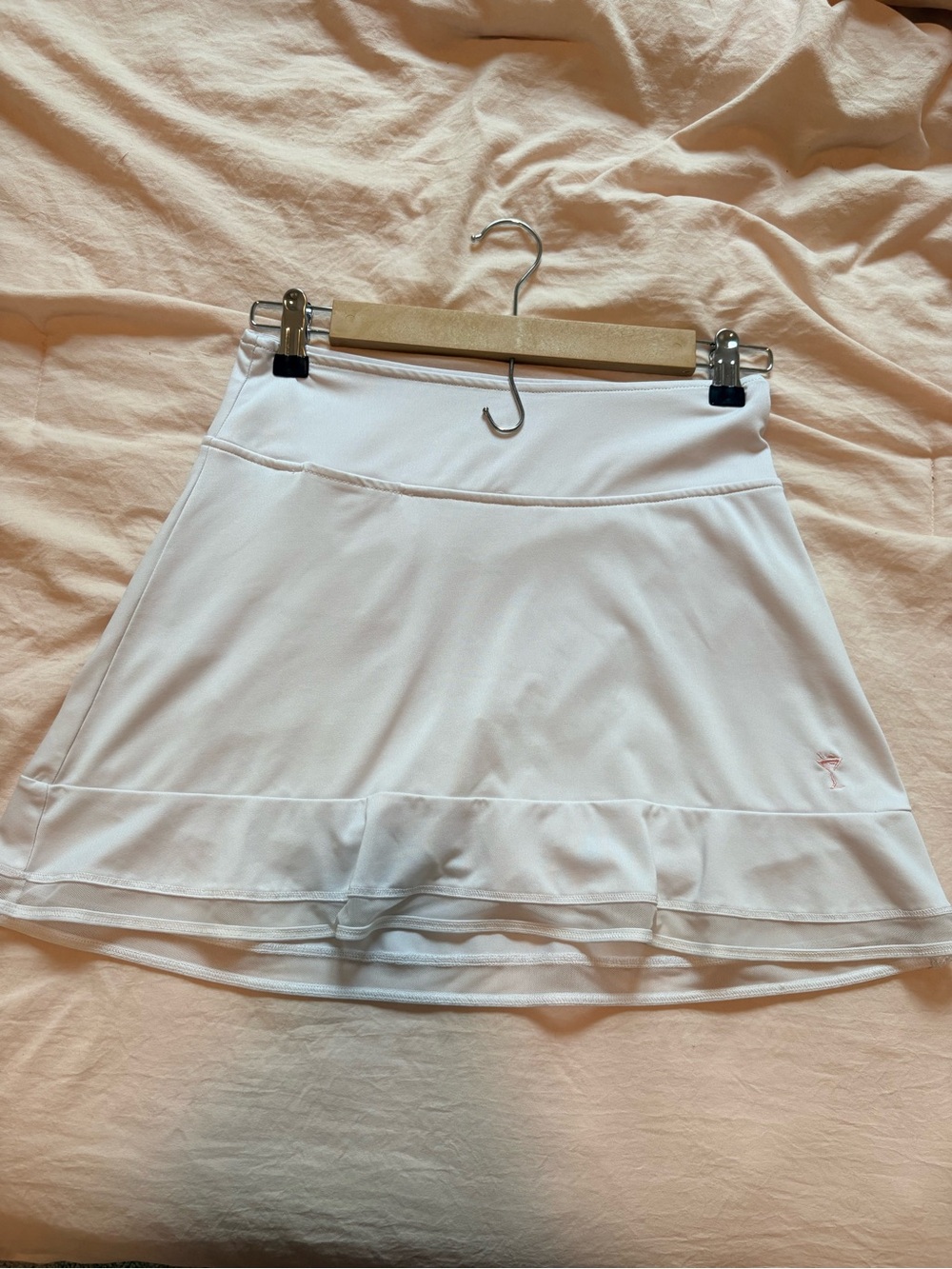 Golftini Women's White A-Line Active Skort with Flounce Hem